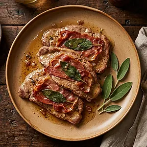Veal saltimbocca with prosciutto and sage