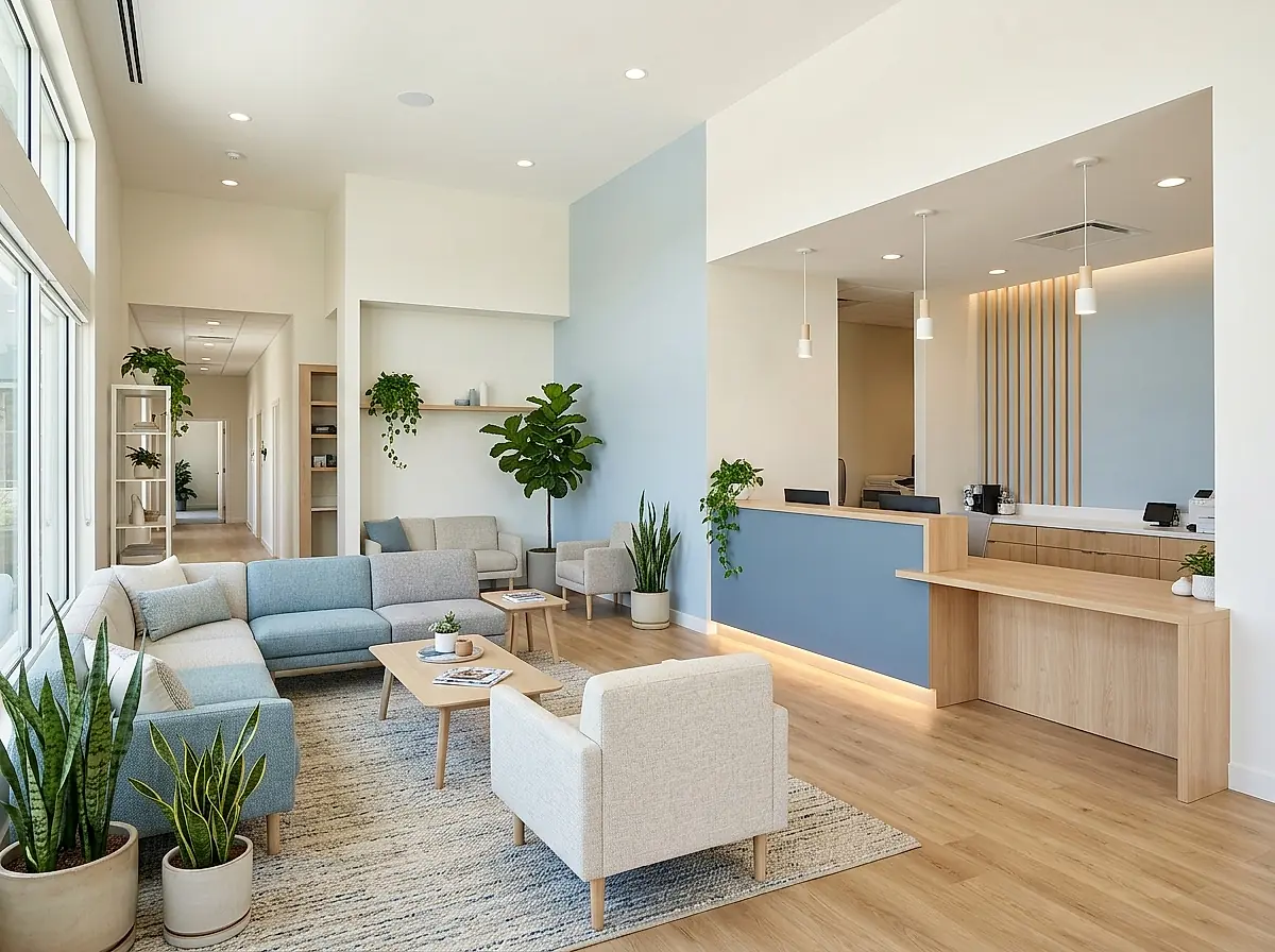 Reception and waiting area at the Keystone clinic