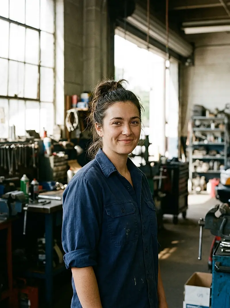 Megan Kowalski in the workshop